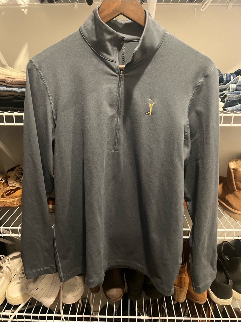 Gray 1/4 Zip Pullover with Players Logo